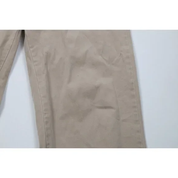 Vintage 90s Ralph Lauren Mens 34x32 Faded Wide Leg Chino Pants Beige Cotton